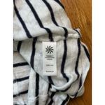 Athleta Women’s 100% Linen Striped Sleeveless Tank Top Tulip Hem Black White M Photo 8