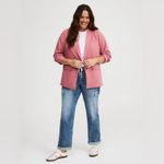 Torrid Studio Crepe Notch Collar Blazer in Mesa Rose Long Sleeve Open Front Pink Photo 2