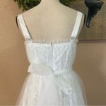 Lulus NWOT Ethereal Impression White Tulle Ruffled Bustier Midi Dress Photo 6