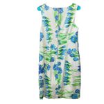 Talbots Colorful Floral Textured Cotton Sleeveless Shift Dress Size 8 Pockets Photo 3