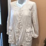 ZARA  beige 3/4 sleeve full zip jacket Photo 4