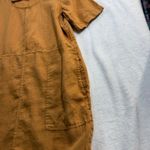 PureJill S 100% Linen Shift Dress Ochre Minimalist Lagenlook Quiet Luxury Earthy Orange Photo 1