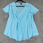 Torrid  Romper - Baby Blue, Flutter‎ Sleeve, Plus Size - Size 0 Photo 0