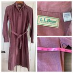 L.L.Bean Vtg  Corduroy Shirt Dress Sz 10 Button Pockets Belt Cottage Peasant Retro Photo 1
