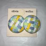 Olivia Welles Colorful Weaved Button Earrings Yellow Photo 1