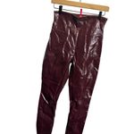 Spanx Medium Faux Leather Leggings Maroon High-Waisted Pants Photo 1