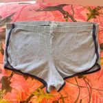 Brandy Melville grey waffle knit navy trim mini lounge sleep shorts Photo 2