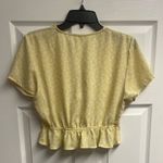Persaya  Floral Lace Up Crop Top W/ Ruffle Size Large Photo 3