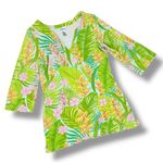 Lilly Pulitzer Vintage Tropical Print Terrycloth Swim Cover Dress Green XS Photo 10