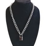 Fashion Jewelry Lock Pendant Necklace Silver Photo 5