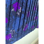 Koret Dark Blue Purple Floral Pleat Skirt Sz Large Whimsygoth Fairy Photo 2