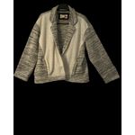 Anthropologie  Womens Jacket Size XL Gray Cream Open Front Shacket Pockets Photo 5