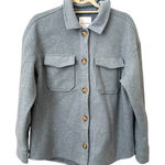 Avec Les Filles ‎ Buttoned Shacket Light Blue NWOT Sz Small Photo 0