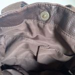 Brown Faux Leather Bag Top Handle Brass Hardware Y2K Style Photo 7