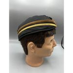 Vintage Black & Gold Striped Hat Cap Pin up military Airline Photo 5