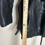 Vtg winlit ladies Y2K black leather jacket cinch waist size small retro Photo 6