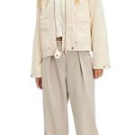 Free People New Tyler Menswear Light Tan Wide Leg Trousers Pants Large Photo 0