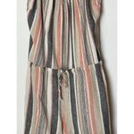 Fifteen Twenty Black Pink And Tan Striped Tie Waist Linen Blend Romper Size S Photo 4