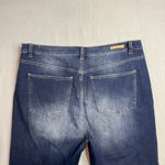 Soft Surroundings  Straight Leg Jeans Size 16 Dark Wash Distressed Faded Photo 5