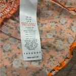 Topshop  angel sleeve button through rose print satin tea top in orange - Size 6 Photo 6