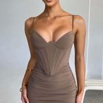 Babyboo Brown Corset Mini Dress Photo 0