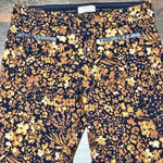 Anthropologie The Essential Slim Trousers Brown Floral Motif Women's 6 Ankle Photo 4