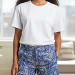 Talbots  Women's Size 12 Blue Paisley Print Shorts Cotton Photo 0