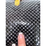 Vintage 60s/70s Black Mesh Handbag‎ w/ Tortoise Lucite Handles, Zip Top Photo 8