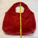 Red Faux Fur Tote Bag No closure excellent condition Photo 4