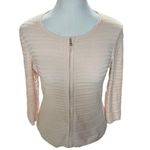 Ann Taylor Pale Pink 3/4 Sleeve Zip Front Knit Cardigan Sweater Size XS Photo 0