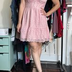Betsey Johnson  Jessica Pink Lace Minidress Size Medium Photo 1