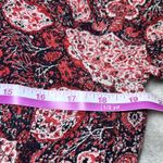 Lucky Brand  Peasant Blouse Womens Small Red Pink Floral Boho Lightweight Chic Photo 9