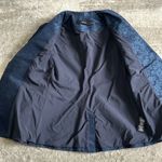 J Brand  Layla Blazer Jacket Womens Small Navy Floral Jacquard Metallic Holiday Photo 4