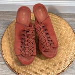 Michael Kors  coral braided leather‎ suede heeled clogs Photo 1