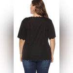 Women's Tops Round Neck Short Sleeve Solid Elegant Casual Tunic Sz large Black Photo 1