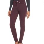 Good American Good legs 0 25 burgundy skinny mid rise cut #292-A pockets zip Photo 12