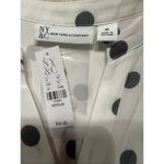 NY & Company White/Gray Tie Sleeve Blouse Sz M NWT White Size M Photo 2