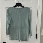 Talbots Light Green Ribbed Cardigan with Tie Photo 5