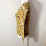 Talbots EUC  Petite Gold Metallic Medallion Button Cardigan Sz P Photo 6