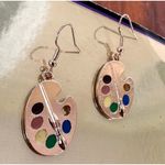 Art Palette Earrings Artist Teacher Festival Watercolors Acrylics Painti… Photo 7