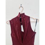 Solace London Red Burgundy Sequin One Shoulder Mock Neck Yara Gown size US 4 Photo 13