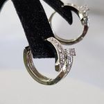 Stainless Steel Huggie Hoop Earrings Nail Ring Design Silver Photo 3