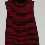 Red and Black Stretchy Striped Halter Light Mini Dress Women’s Large Photo 0
