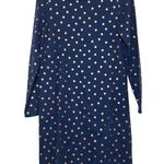 Boden Women’s Metallic Polka Dot Sweatshirt Dress Navy Blue/Copper Size 6 L Blue Photo 2