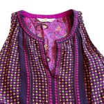 Rebecca Taylor 100% Silk Floral Print Dress Purple Fit N Flare Size 4 Women's Photo 1