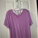 Cato Purple V Neck Short Sleeve Strappy Accent Top size size 14/16W Photo 4