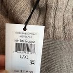 Calvin Klein NWT Tan Leather Buckle Cowl Neck Poncho Sweater Large/Extra Large Photo 6