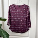 Lucky Brand Purple Floral Horizontal Stripe 3/4 Sleeve S Photo 10