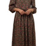 Vintage Lisa II floral dress lace collar size 14 runs small padded shoulders Red Photo 0