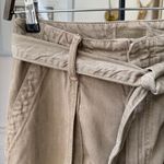 MOTHER The Chute Paperbag Shorts Linen Blend High Rise Olive Green $148 26 Photo 3